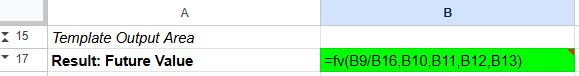Future value function formula